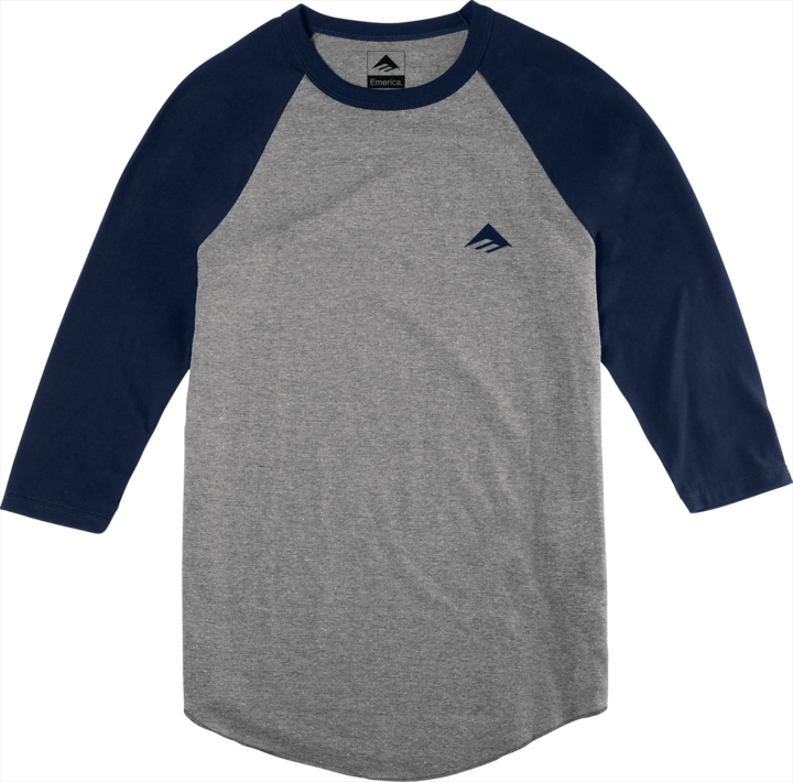 triangle baseball tee - shirts & tops - navy/grey - emerica