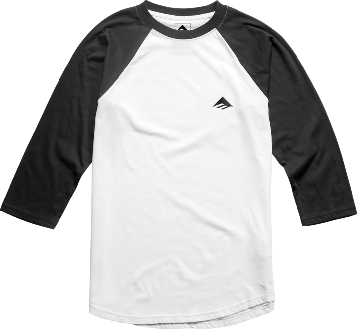 triangle baseball tee - shirts & tops - black/white - emerica