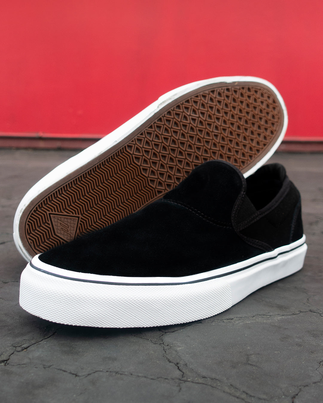wino g6 slip-on - skate shoes - black/white/gold - emerica