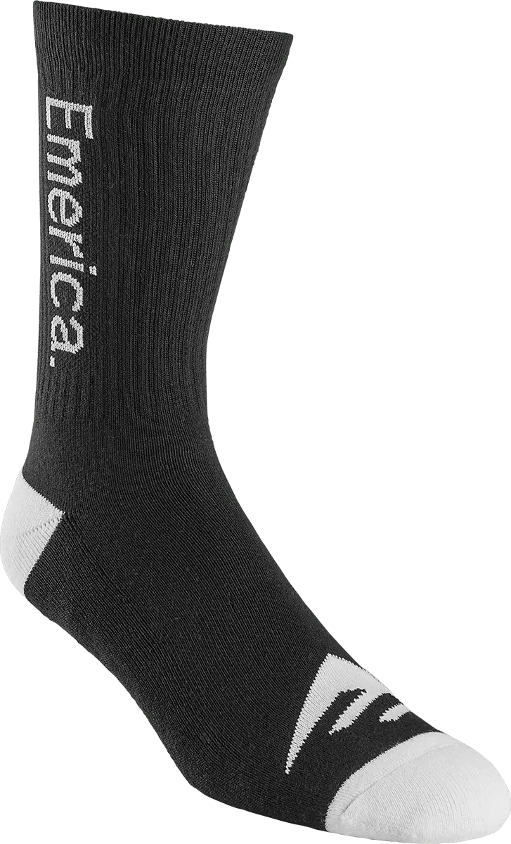 Emerica Crew Sock BLACK/WHITE / OS PURE CREW SOCK