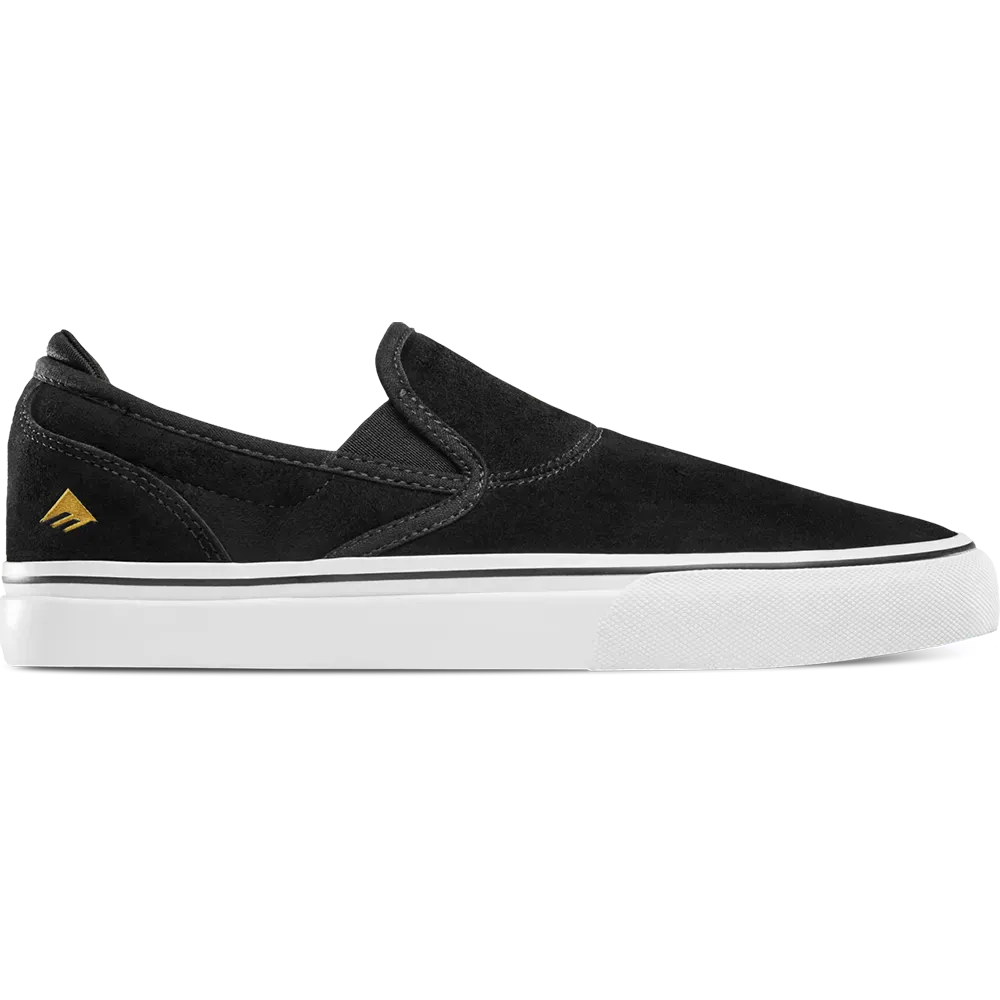 Emerica Low-Top Vulcanized BLACK/WHITE/GOLD / 5 Wino G6 Slip-On