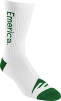 Emerica WHITE/GREEN / ONE SIZE PURE CREW SOCK
